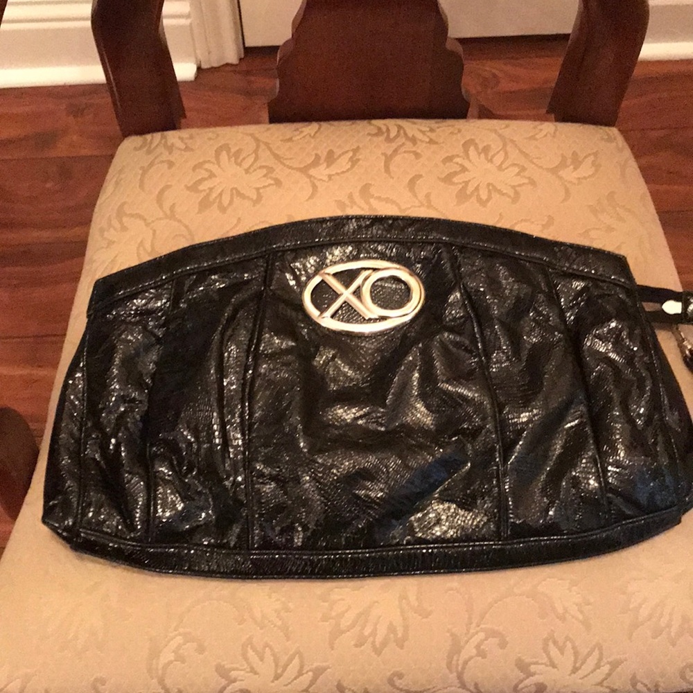 Soft black clutch hand bag